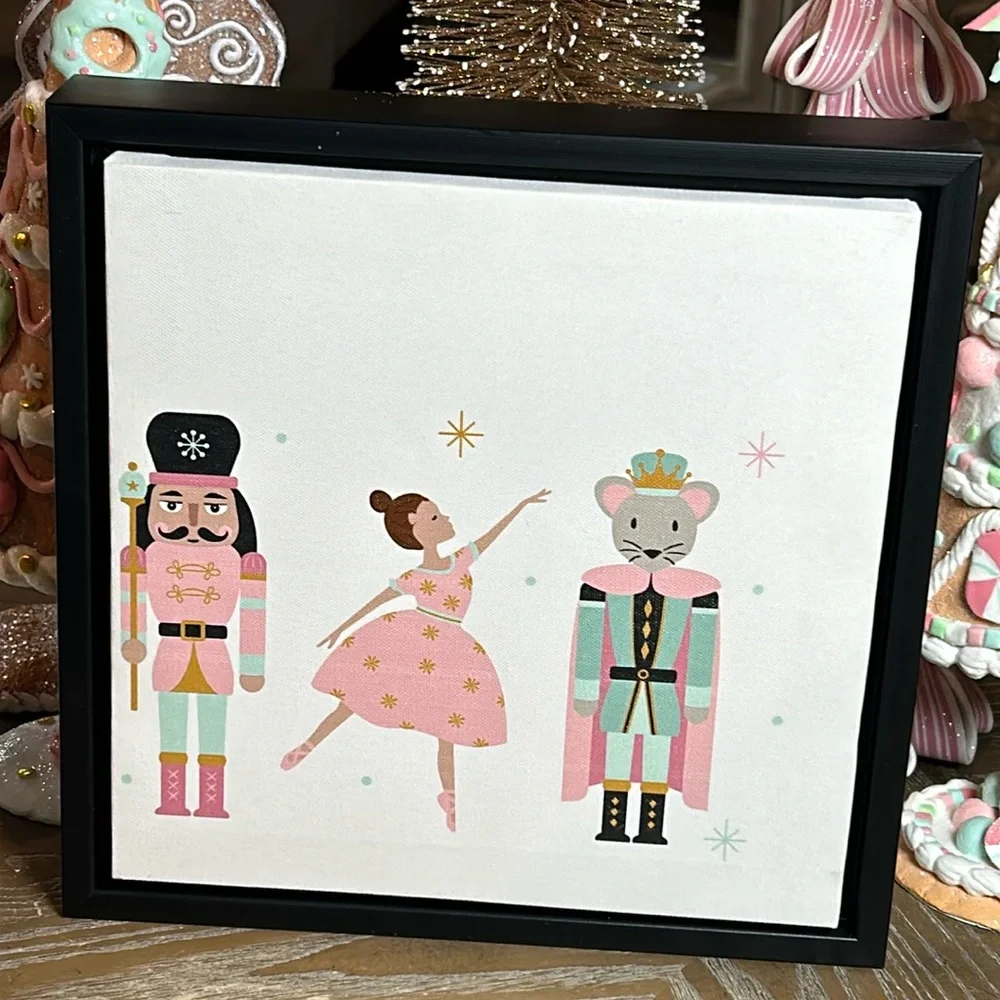 NEW! Framed Classic Christmas Holiday Nutcracker Ballet Soldier Canvas Print